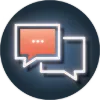 Comment box neon sign icon Comment box neon sign icon