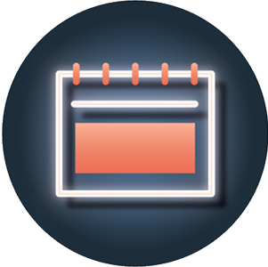 Calendar neon sign icon