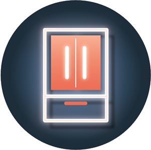 Fridge neon sign icon