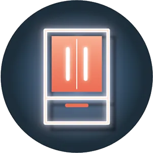 Fridge neon sign icon