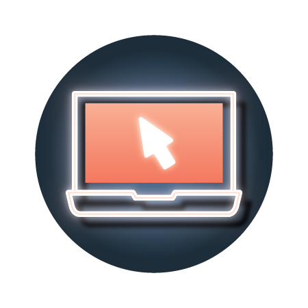 Computer neon sign icon