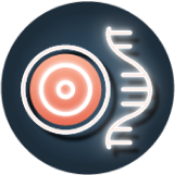 Icon of a target with DNA.